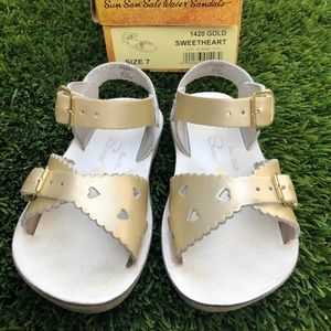 Sun-San Saltwater Sandals “Sweetheart” Gold sz 7